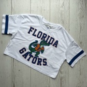 Biała bawełniana koszulka t-shirt Florida Gators University pull&bear XS