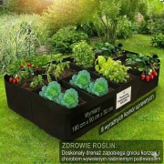 Materiałowa Podwyższona Grządka Ogrodowa 8 Komór – Warzywnik 180x90x30 cm