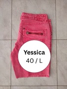 Czerwone szorty damskie Yessica bawełna 40 / L wysoki stan poszarpane