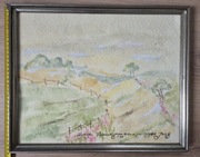 J Duda G stary obraz akwarela pejzaż LICYTACJA