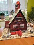Rękodzieło domek świąteczny podświetlany 