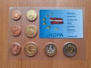 Set monet Euro Próba Łotwa 2014 r 8 próbnych monet w blistrze zestaw