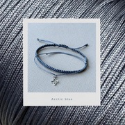 Błękitny Floral set. Makramowa bransoletka zestaw 2