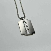 Naszyjnik Żyleta Legia Warszawa Żyletka Brzytwa Srebrny