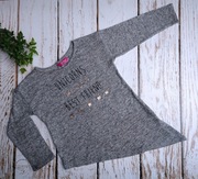 116 Young Dimention Szara sweterkowa asymetryczna bluzka