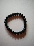 Bransoletka z czarnego onyksu | 7 mm | Naturalny kamień | Nowa