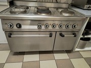 Kuchnia kuchenka elektryczna. STALGAST, 6pól z piekarnikiem, 15.6+7 kW