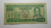 Stary banknot Mozambik 100 Meticais