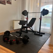 Zestaw Do Ćwiczeń 130kg Siłownia Ławeczka Hantle Sztanga Obciążenia