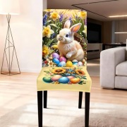 Pokrowiec na krzesła 6 szt Wielkanoc królik