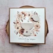 Kartka na Chrzest, personalizowana, boho, ręcznie robiona