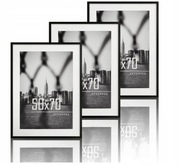 VUVUZULA zestaw 3 ramek 50x70 cm czarne z passe-partout