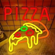 PIZZA NEON SZYLD LED USB PIZZERIA BAR RESTAURACJA PUB LAMPA NA OKNO ŚCIANĘ 