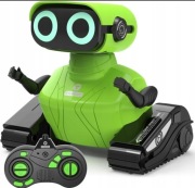Zabawka RC robot zdalnie sterowany oświetlenie LED grający zielony 12x13cm