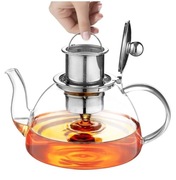 Ehugos Dzbanek do herbaty szklany, 1300 ml ze szkła borokrzemowego,