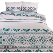 Pościel Flanelowa 160X200 Świąteczna Biała Zielona Szara Śnieżynki 31492/2 