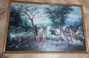 Obraz w ramie Arka Noego zwierzęta vintage PRL