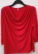Bluzka z lureksu błyszcząca czerwona rozmiary 44/46