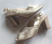 Złote sandały Libero 37 skóra naturalna