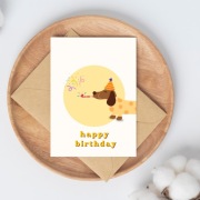 Kartka urodzinowa z pieskiem |  HAPPY BIRTHDAY | wysyłka do Ciebie