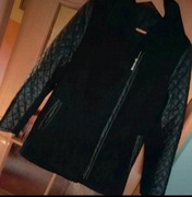 Płaszcz damski z elementami skóry Paolo Mozelli 