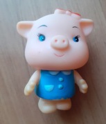 Świnka z ruchomą główką (zabawka gumowa)_ z PRL