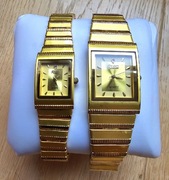 Zestaw zegarek damski na rękę RJSD stainless steel w kolorze złotym