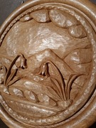 Talerz drewniany kwiaty 