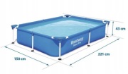 Basen stelażowy Bestway 221 x 150 + dodatki