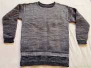 Sweter 100% wełna owcza, ręczna robota - melanż