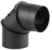 Kolano kominowe spalinowe czarne regulowane fi 130