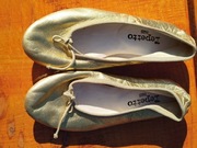 Złote skórzane baleriny Repetto Paris 36,5