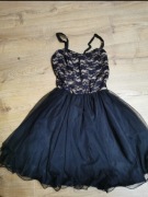 Komplet sukienka +bolerko roz xs/s