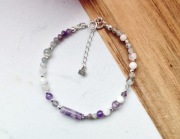 Bransoletka ametyst labradoryt srebro 925