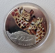 Tuvalu 50 centów, Elżbieta II , 2014, Matczyna troska - żyrafa