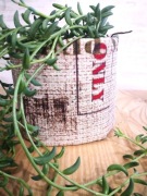 Osłonka osłonki na doniczkę z tkaniny wzór skóra węża kawa dekorolki