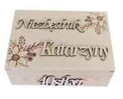 Niezbędnik urodzinowy, pudełko z przegródkami , 40 stka, prezent 