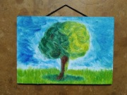 "Samotne drzewo" Obrazek olejny ręcznie malowany