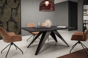 Stół rozkładany VENTO 160 cm (Blatu: Czarny Kamień Pietra - Stal: Czarny)