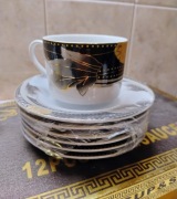 VERONI komplet, zestaw filiżanek 6 + 6 do kawy, herbaty w pudełeczku