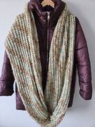 Szalik na zimę gruby szal vintage kolorowy