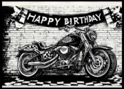 Baner motocykl urodziny 70 x100 cm