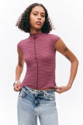 bluzka krótki rękaw różowa w paski S Monki