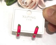 Rozowe kolczyki koła ze  stali chirurgicznej 