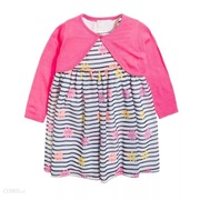 Komplet sukienka z bolerkiem 86 paski kwiaty