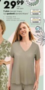 Nowa bluzka damska t-shirt z dodatkiem lnu