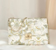 Torebka na łańcuszku - Jasna zieleń i biel