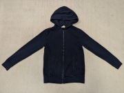 Granatowa bawełniana zasuwana bluza dresowa z kapturem H&M 146 - 152