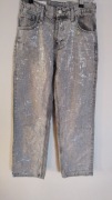 Jeansy spodnie Zara z cekinami 