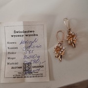 Złote kolczyki 585 z cyrkoniami 8,2 g jak nowe